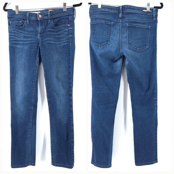 Pilcro Serif 28 Mid Rise Sophisticated Timeless Mid Rise Skinny Dark Wash Denim - Picture 1 of 16